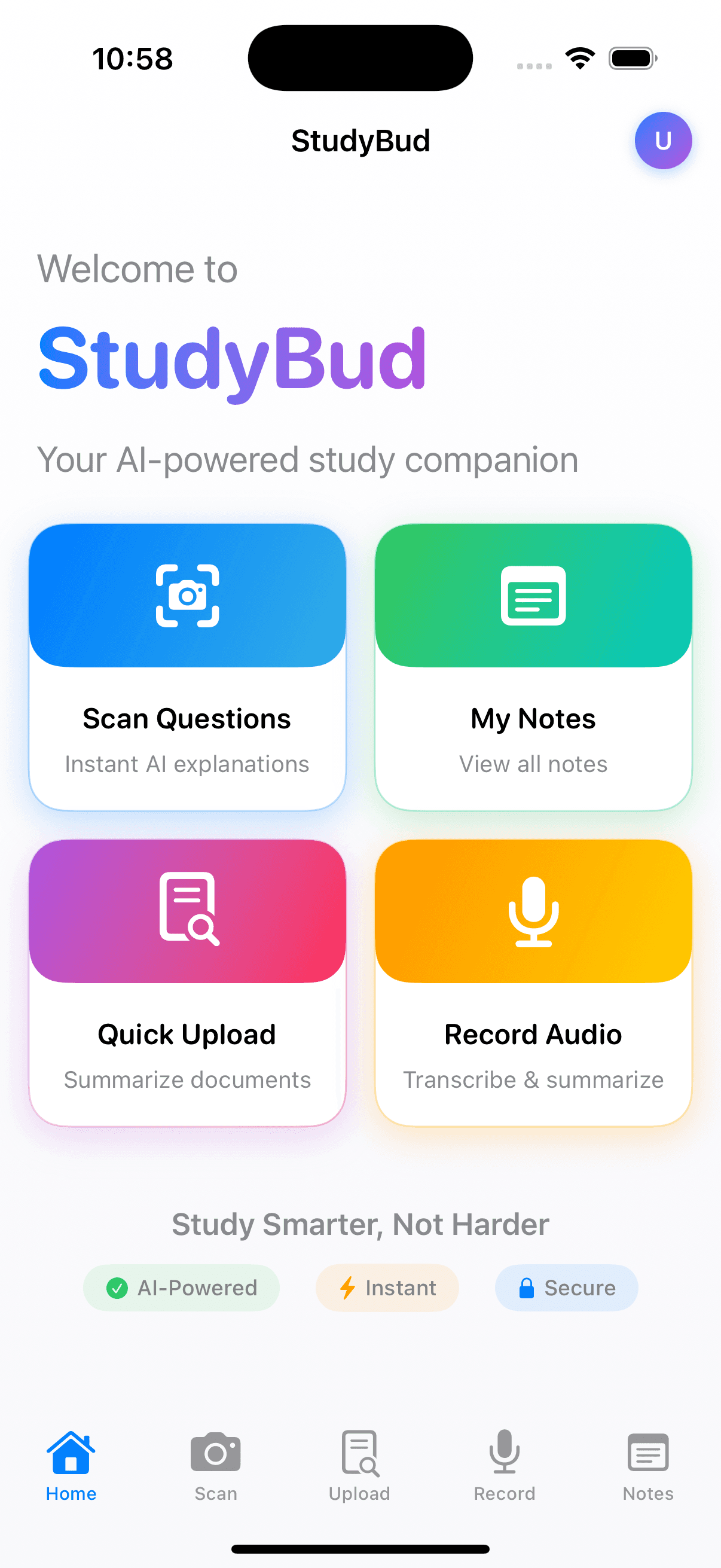StudyBud App Interface