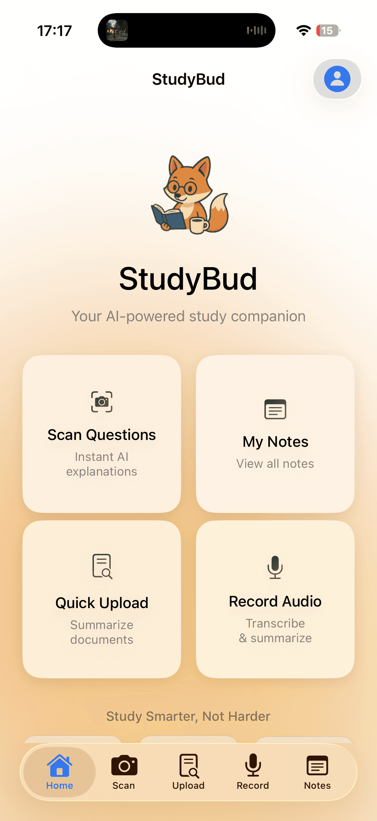 Studioso App Interface
